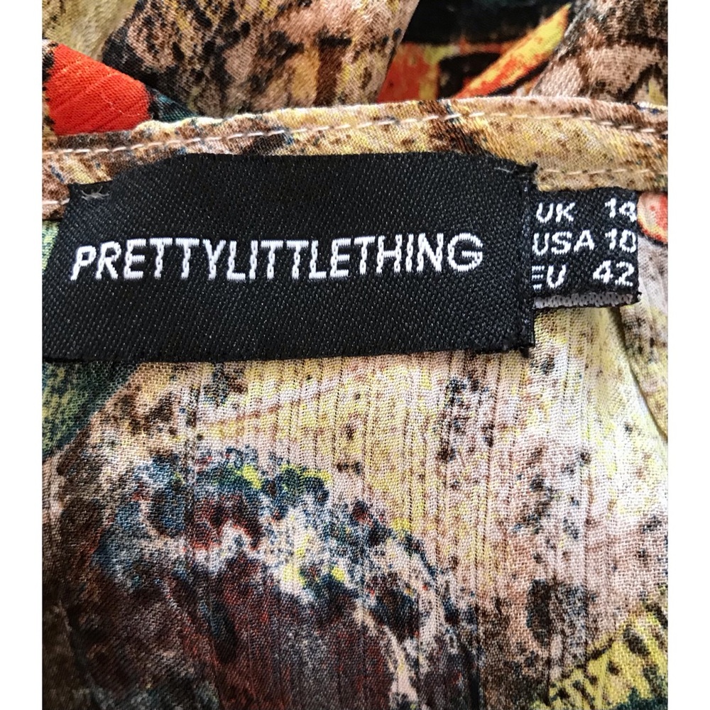 Pretty Little Thing Multicolored Ruffled Bottom Mini Skirt Size 10 - Picture 4 of 8